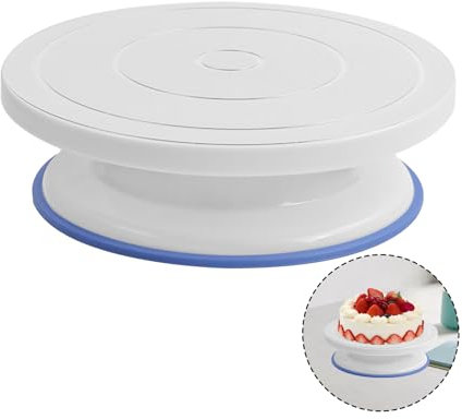 Tortenteller Drehbar,27CM Tortenplatte Drehbare Tortenplatte Drehteller Torte Tortenplatte Drehbar,Tortenplatte mit fuß Geeignet für Torten und Kunsthandwerk (Weiß*1)