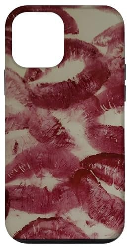 iPhone 12 mini kisses lipstick marks lips for women girls makeup lover Case