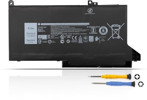K KYUER 42Wh DJ1J0 0G74G Batterie pour Dell Latitude 12 7280 7290 13 7380 7390 14 7480 7490 7300 7400 5300 5310 2-in-1 E7280 E7290 E7380 E7390 E7480 E7490 E5300 E5310 E7300 E7400 3KF82 8JYHH 9W9MX