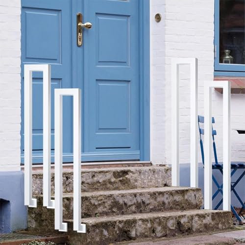 T-ZBDZ Treppengeländer Innen Schwarz, Treppengeländer U Form für Außen, Geländer Treppe Metall U Förmiger Handlauf, Treppenhandlauf für Balkon Terrasse Veranda (120CM / Geländer Seitlich Montierbar)