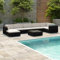 THOYTOUI 8-TLG. Garten-Lounge-Set, Balkonmöbel Lounge Gartengarnitur Set Garten möbel Outsunny gartenmöbel Geeignet für Balkon Terrasse Garten Veranda mit Auflagen Poly Rattan Schwarz