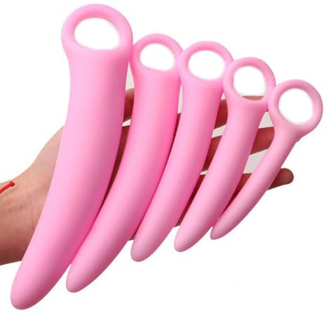 KUAIQI Silikon Dilator Vaginale Trainer dilatoren set,5er,Rosa | für frauen vaginismus Analplug Buttplug Vaginaplug Dilatator Kits,Anal Spreizer G/P-Punkt Massage Masturbator