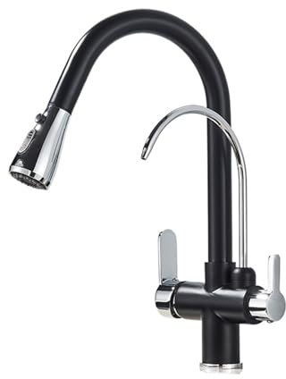 SFEWF Grifo purificador de Cocina, Fregadero con Filtro montado en encimera Giratorio de 360 Grados, Agua fría y Caliente