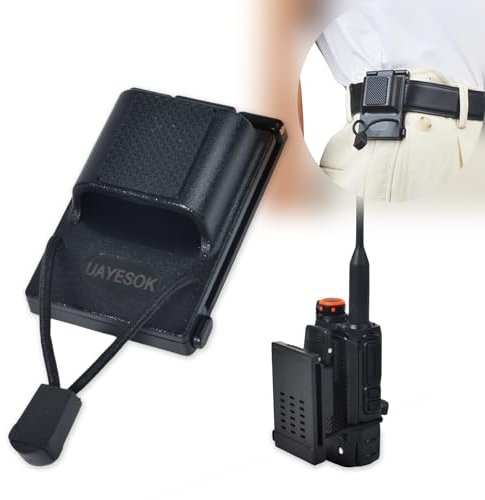 UAYESOK Walkie Talkie Tasche Gürtel Funkgeräte Halter Gürtelclip Radio Halterung für Dienstgürtel Taktische Polizei Funkgerätetasche für Kenwood Motorola Baofeng Quansheng Funk Zubehör (Schwarz)