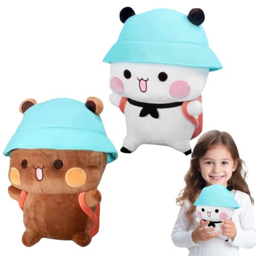 Vmxlso 2 Stück Bubu Dudu Kuscheltier, Dudu Bubu Panda Kuscheltier, Bezauberndes Weiches Bubu Dudu Plüschtier, Bubu Dudu Kawaii Kuscheltier Panda Kissen, Stofftier Panda Geschenk für Jungen und Mädchen