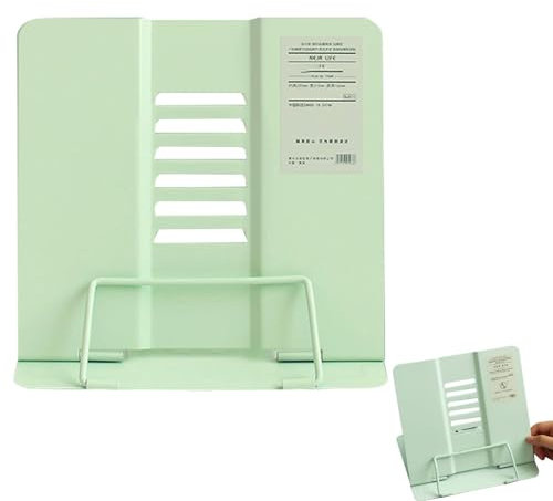 Buchständer, Leseständer, Verstellbarer Faltbarer Metall Buchhalter, Grün Verstellbarer Leseständer für Büro Schule Bibliothek Zuhause