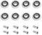 8 Stück Duschtürrollen mit M5-Schraube – Weiß gebogene Türschiene mit exzentrischen Radteilen – Ersatz-Duschräder und Rollen für Glasschiebetüren – 25 mm