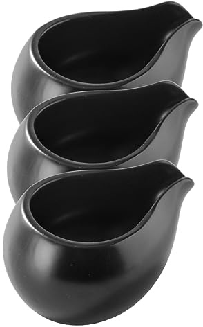 FUNNETOYU Juego de 3 Jarras de Leche de Cerámica Boquilla, Salseras Prácticas y Resistentes, Diseño Ligero para Café, Latte y Servicio de Salsas Restaurantes