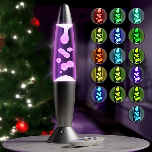 16 LED Liquid Motion Lamp with Remote Control – 17 Color Changing Decorative Novelty Lighting for Bedroom, Living Room, & Office – Home Decor, Mood Lamp with 4 Modes & 8-Hour Auto Off Night Light