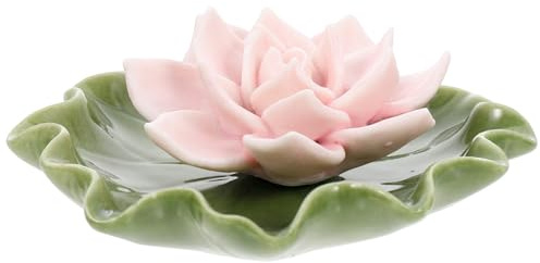 DOITOOL Porta Incenso e Creare Un'atmosfera Rilassante per Bastoncini in Ceramica a Forma di Fiore Rosa Elegante e Funzionale per Purificare L'aria in Ufficio o Studio