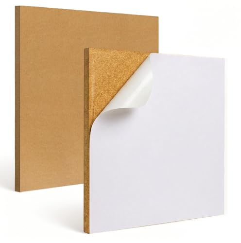 Gykutix Lot de 2 Feuilles de Liège Autocollant 30x30 cm, Panneau Liege Carrée, Épaisseur 12 mm, Tableau Liege Mural Naturel, pour Panneaux D'affichage, Murs Photo, Publicité