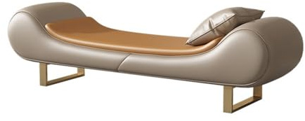 CJHFR472SG Modern Leichter Luxus-Bett-Endhocker, Schlafzimmer-Chaiselongue, Bettbank, Wohnzimmer, kleines Sofa, Fußstütze, Schuhbank Eingangsbereich(Milk Coffee)