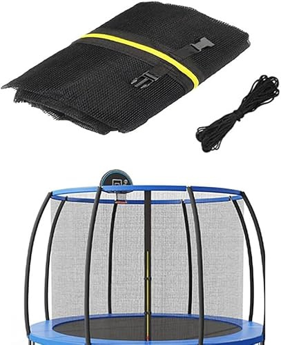 HGTREDPK 244/305/366/427/457 /487cm Trampolin Sicherheitsnetz für Gartentrampoline, Ersatznetz innenliegend mit Reißverschluss und Schnallen, für 6/8 Stangen, Netzhöhe 180cm