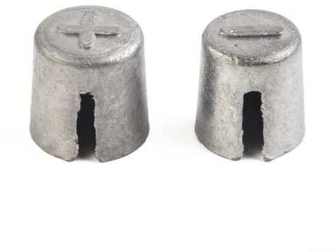 Batteriepol Adapter 6mm auf 8mm Messing Paar Messing Klemmenadapter 6mm Innengewinde Auto Batteriepol Verbinder für 6V 12V Systeme Batteriepfosten Adapter Set mit Schrauben und Scheiben