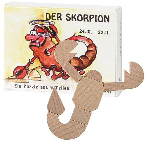 Bartl 102661 Mini-Sternzeichen-Puzzle Skorpion - Holzpuzzle aus 9 Teilen