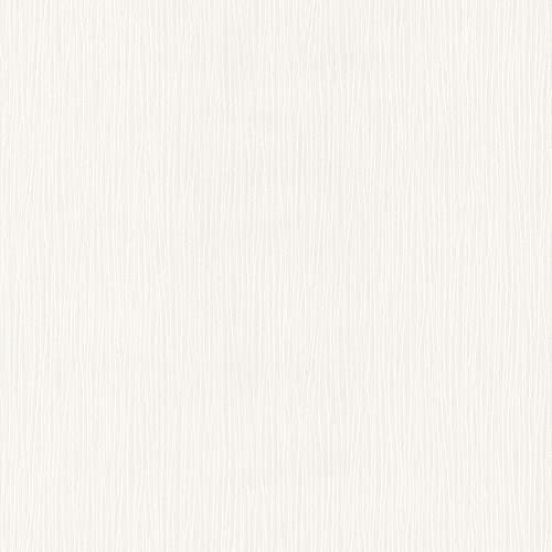 A.S. Création Stukturprofiltapete Simply White Tapete 10,05 m x 0,53 m weiß Made in Germany 541260 5412-60