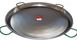 Polished steel paella pan 90cm