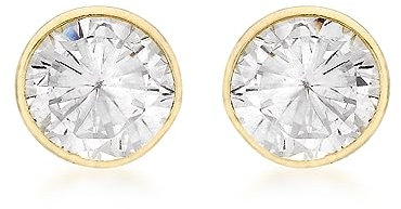 CARISSIMA Damen 9k (375) Gelbgold 6 mm Rund Cubic Zirkonia Poliert Ohrstecker 1.57.4373