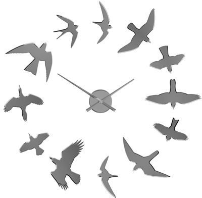 Reloj De Pared Adhesivo Birds, adhesivo