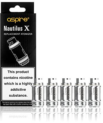 Aspire Nautilus X Replacement Coils, 1.5 Ohm, Compatible with Nautilus X Tank, Aspire Vaping Coils, Pack of 5, No Nicotine
