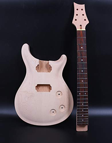 Gitarrenhals-Set, 22 Bünde, 62,9 cm, Mahagoni-Ahornkappe, Punkteeinlage, Set zum Selbermachen