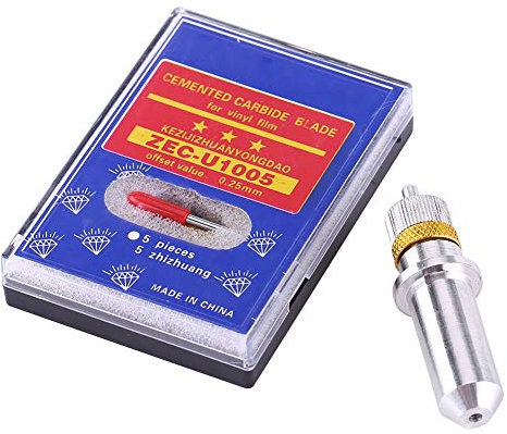 Lame Plotter,Akozon 15 pcs en carbure de tungstène lames (30/45/60 degrés) avec Cutter Lame Titulaire pour découpe de vinyle Silhouette Cameo
