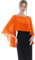 Baoqiya Zafala Hochzeit Stola Damen Achselzucken Chiffon Braut Stola and Schal Brautkleid Abendkleid für Hochzeit Abend Gala (Orange)