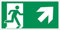 Rechts aufwärts Fluchtwegschild Rettungswegschild Aufkleber Nachleuchtend ASR A1.3 400 x 200 mm