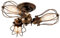 Vintage Ceiling Lights Adjustable Socket Industrial Chandeliers Metal Wire Cage Lamp Semi-Flush Mount Rustic Ceiling Indoor Home Retro Lighting Fixture 3-Light(Bulbs Not Included) (Oil Bronze)