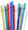 48 Pièces Pailles en Plastique avec Drapeaux Team Bride Pailles à Paillettes Paille à Boire Réutilisable Épais sans BPA Accessoires de Paille (Or, Bleu Foncé, Violet, Rouge, Blanc, Vert)
