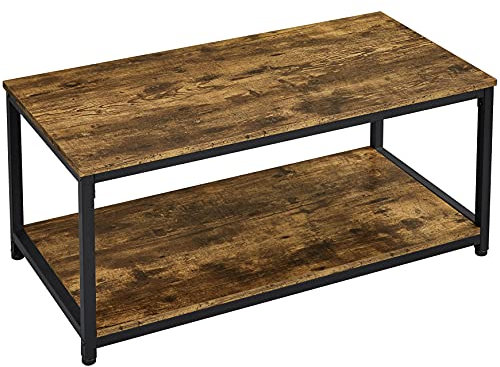 Yaheetech Coffee Table Industrial Side Table Central Table with Metal Frame, Large Storage Space, Tea Table for Home Furniture