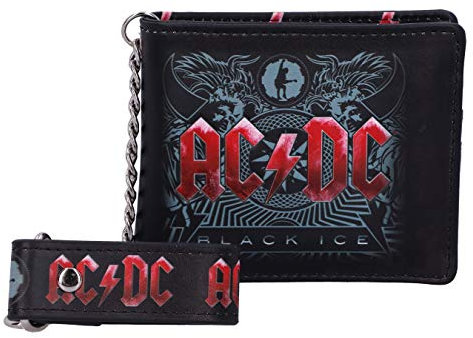 Nemesis Now Embossed Wallet Offiziell lizenzierte AC/DC Black Ice Album geprägte Geldbörse und Kette, Polyurethan, Schwarz, 11 cm