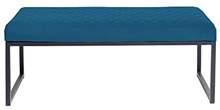 Kare Design Bank Smart Velvet, Petrol, Sitzbank, Polsterbank, Samtoptik, Stahl Gestell, 40x90x40 cm (H/B/T)
