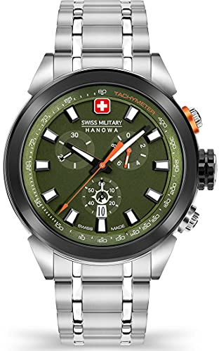 Swiss Military Hanowa Herren-Uhren Analog Quarz One Size Grün 32017671