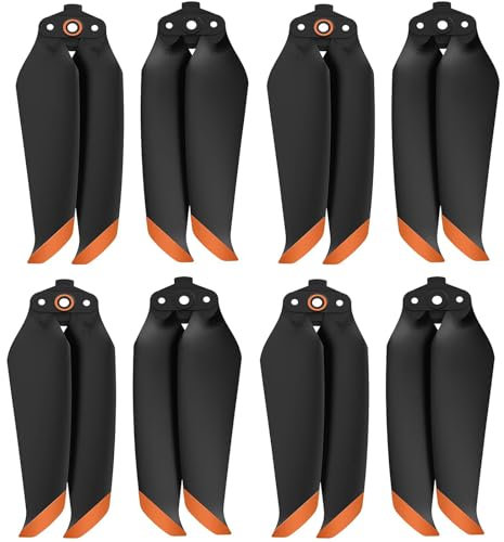 Tmom Air 2S, elica silenziosa, pieghevole, 7238F, elica per DJI Mavic Air 2/Air 2S, accessori per drone (arancione, 8 pezzi)