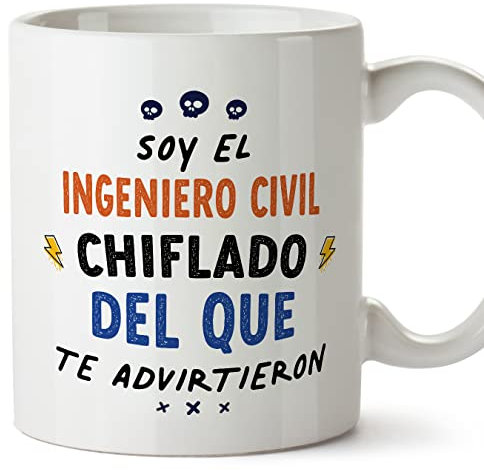 MUGFFINS Tazas para INGENIERO CIVIL hombre - En Español - Todos te advirtieron - 11 oz / 330 ml - Regalo original y divertido