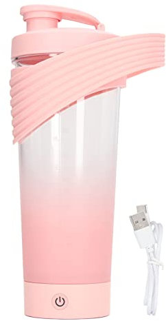Shaker Électrique, Bouteille Shaker Protéine Rechargeable USB, 800ml(rose)