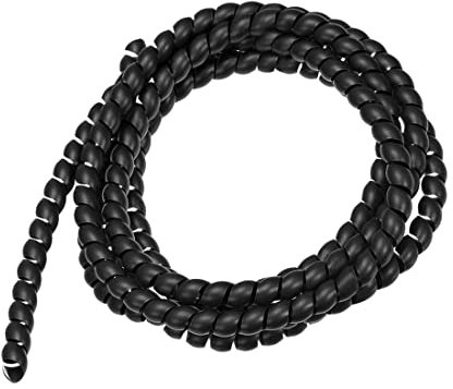 PATIKIL 8mm x 10mm 2 Metri Lungo Flessibile Spirale Tubo, Avvolgi Cavo Management Manica per Computer Filo Gestisci Cavo, Nero