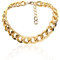 BSLVWG Punk Cuban Link Chain Choker Necklace Lightweight Chunky Oval Chain Link Necklace Statement Hip Hop Jewelry for Women and Girls (Gold)