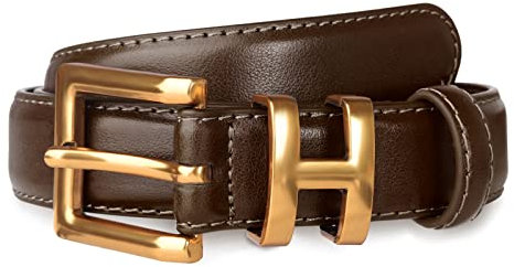 Aurolran Damen Frauen Gürtel, Acc-Coffee-Gold, 28-31 (Pant 6-10)