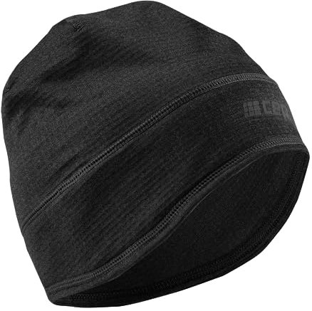 CEP - Winter Beanie - Atmungsaktive Laufmütze Cold Weather für Damen und Herren | rutschfeste, ultraleichte Beanie Mütze gegen Kälte | Sport Mütze mit Wärmeisolation schwarz