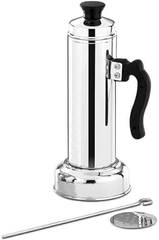 Attach Food Grade Stainless Steel Steamer (Tubular) Puttu Maker with Steamer Plate, Metal Stick, bakelite lid knob and Black Plastic Handle to use with Pressure Cooker Top Silver Color Pack of 1