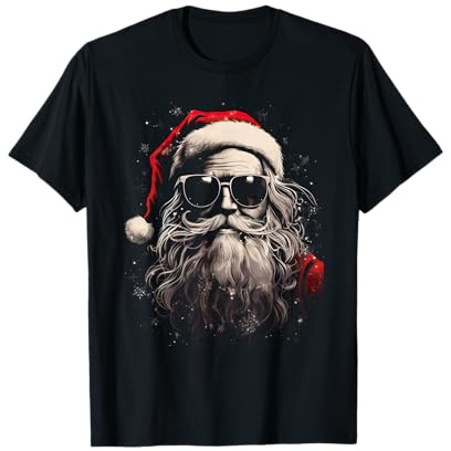 Nikolaus Santa Silhouette Weihnachtsmann mit Sonnenbrille T-Shirt