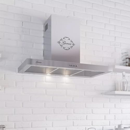 Gurari GCH F 461 IS 7 N - Cappa aspirante a parete in acciaio inox da 70 cm, molto assorbente 1000 m³/h, ricircolo/aria di scarico