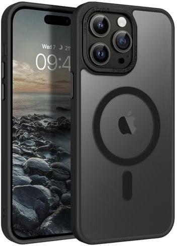 GaoBao Magnetic Designed for iPhone 14 Pro Max Case, Fashion Slim Fit 14 Pro Max Case, [Compatible with MagSafe] Shockproof Translucent Matte Protective Cover for iPhone 14 Pro Max 6.7, Black