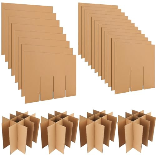 4 Sets Moving Box Glasses Divider Kits, Glass Divider Kits Wine Glassware Dish Packing Moving Boxes (Box Not Included)