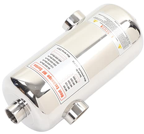 Xiuganpo Scambiatore di Calore per Piscina 40KW, Scambiatore di Calore a Fascio Tubiero e Guscio in Acciaio Inossidabile, Riscaldatore a Temperatura Costante Antiruggine Spa