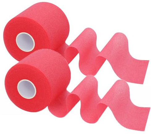 SMTCM 2 Roll Schaum Sports Tape 7cmx27m Prewrap Bandage Elastische Binde Nicht haftend Baseball Handgelenk Band Schaumstoff Underwrap Athletic Tape Foam für Knöchel Handgelenke Hände Knie(Rosarot)