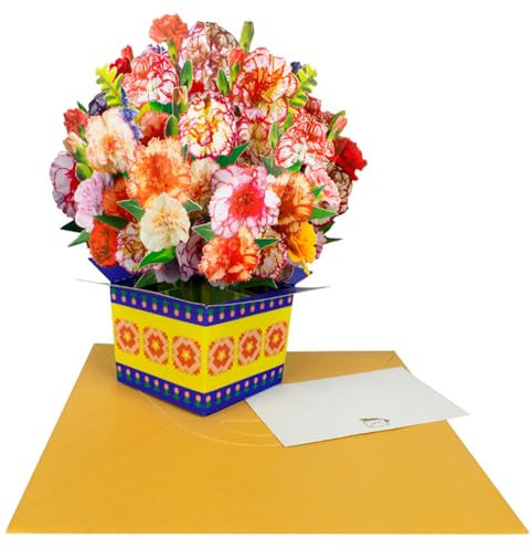 Mumuve Grußkarte zum Geburtstag Jubiläum Papierblumen Rose / Lilien / Sonnenblumen / Tulpen / Nelken 3D-Popup-Blumenstrauß