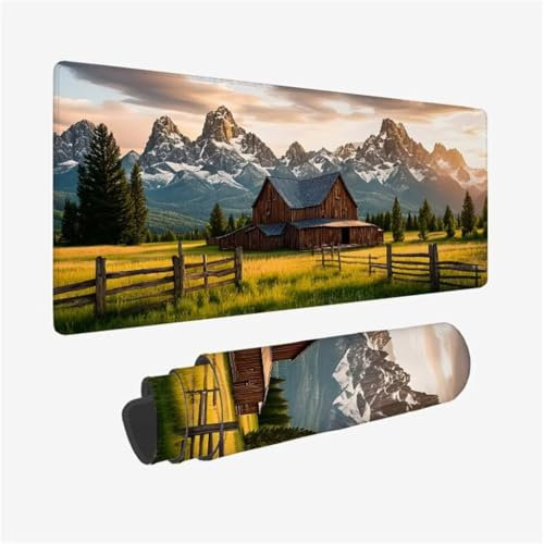 Tappetino Mouse Verde Tappetino Scrivania,Impermeabile Tappetino per Mouse Montagna Mouse Pad XXL 1600x800x3mm,Bordi Cuciti Tappetino Mouse Gaming,Tappetino Antiscivolo,Accessori Scrivania Gaming Q1-4